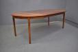 Vintage round dining table extended to full length of 102 inch / 260cm long
