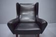 Illum Wikkelso vintage black leather armchair 1961 - view 6