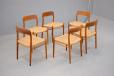 Vintage Niels Moller dining chairs model 75 with original apercord seats