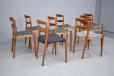 Ejner Larsen and Aksel Bender Madsen design teak set of 8 dining chairs produced by Cabinetmaker Willy Beck
