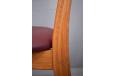 High back teak frames with burgundy vinyl seat upholstery