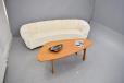 Extra Large Vintage Danish Banana Sofa in Original Cream Upholstery