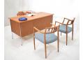 Scanflex 1955 desk in teak with side annex & chrome legs. SOLD