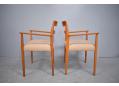 Teak frames & beige colour fabric seats on set of 6 Nils Jonsson chairs.