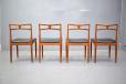 Elegant set of midcentury Johannes Andersen design dining chairs in teak