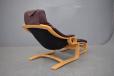 Krokken chair by Ake Fribytter in red ox leather with beech frame - view 10