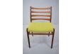 vintage ladder back dining chair in teak with green boucle upholstery for sale
