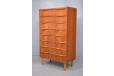 Midcentury Danish design teak chest of drawers with 8 equal depth drawers for sale