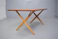 Rare AT303 vintage teak and beech x leg dining table designed by Hans Wegner