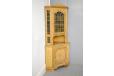 Antique oak corner cabinet with leaded glass door - view 4