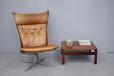 Vintage high back FALCON chair in Tan leather | Sigurd Ressell - view 2
