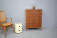 Teak and birch ply chest of 6 drawers made by Danish Mobelfabrik