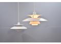 Danish white pendant lamp model PH5 designed by Poul Henningsen. SOLD