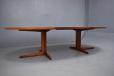 1960s vintage rosewood dining table with 2 exra leaves on pedestal legs produced by Heltborg