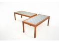 Vintage danish made coffee table in teak with patterned tiles