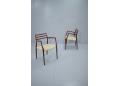 Vintage rio-rosewood frame armchairs with NEW seats in SAND colour braid cord