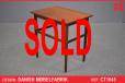 Small teak side table with curved edge by Danish Mobelfabrik - view 1