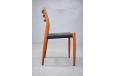 1962 Design Model 78 side chairs in teak with black vinyl upholstered seat