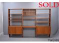 Danish 3 section wall unit with open back | Teak