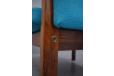 Hans Wegner vintage rosewood armchair with blue fabric upholstery  - view 6