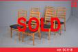 Set of 6 high-back dining chairs in teak | Reupholstery Project - view 1