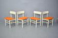 Set of 4 white pained dining chairs produced by Farstrup