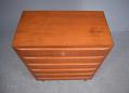 Teak chest of 6 drawers with solid carved lip handles for sale