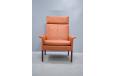 Hans Olsen vintage leather armchair with high back  - view 3