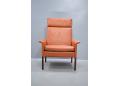 High back armchair with original leather upholstery. Model CS 500 