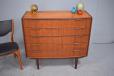 Vintage teak 5 drawer bow fronted chest of drawers  - view 10