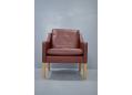 Indian red colour leather upholstered armchair model 2207, Borge Mogensen