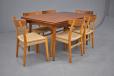 Set of 6 vintage beech frame dining chairs designed by Hans Wegner, 1950