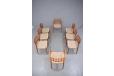 EXCLUSIVE set of 8 dining chairs designed by NEILS MOLLER in teak with new flat braid woven seats