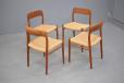 Re-woven papercord seated dining chairs in a set of 10 - Niels Moller design
