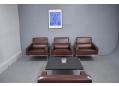 Pair of brown leather armchairs designed by Arne Jacobsen 1956