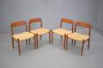 Niels Moller design dining chair model 75 with original woven cord seats for sale