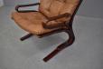 Hove Mobler armchair in brown leather with laminated beech frame