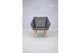 Rare 1950s design Danish easy chair in black leather