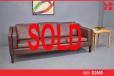Vintage 3 seater sofa in brown ox leather upholstery - view 1