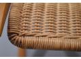 Woven ratten seat on Danish X chair in laminated beech.