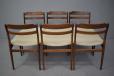 1975 production vintage rosewood dining chairs with cream upholstery