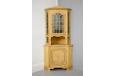 Antique oak corner cabinet with leaded glass door - view 5
