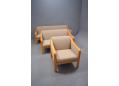 Danish made armchair with beech wood frame & fabric upholstery. SOLD