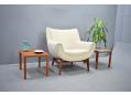 Kurt Ostervig 1958 design cream fabric armchair by Henry Rolschau. SOLD