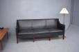 Jacob Kjaer design vintage black leather 3 seat sofa  - view 11
