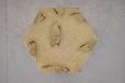 Atomic pattern original upholstered hexagonal stool with turned legs