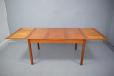 Midcentury Danish design teak dining table with 2 drawer leaves produced by Vejle Stole and Mobelfabrik