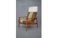 Reclining high back armcahir in vintage teak designed by Arne Vodder