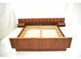 King-size vintage double bed frame in rosewood made by Sannemann