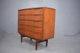 Vintage teak 5 drawer bow fronted chest of drawers  - view 2